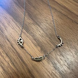 Upper Metal Class x BZR Wink Face Silver Necklace